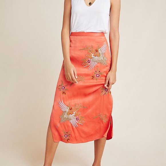 Anthropologie Dresses & Skirts - Maeve Crane Embroidered Skirt size 4 NWT